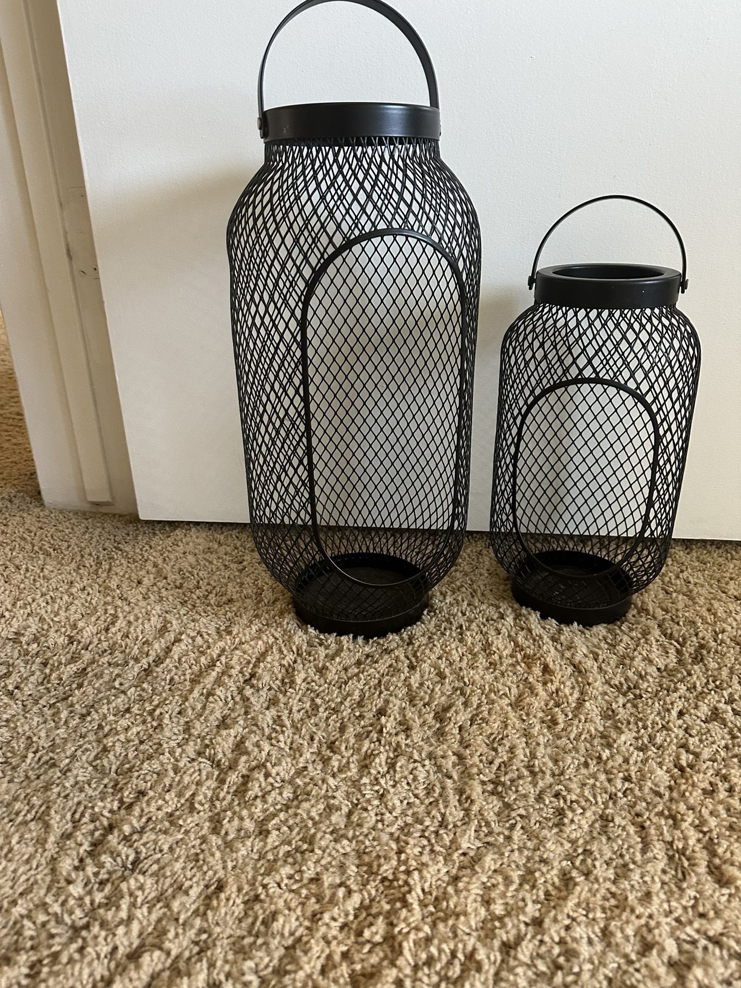 IKEA black toppig candle lanterns- set of 2