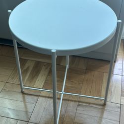 White Round Side Table