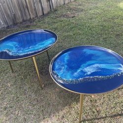 Set Of Two Tables Pier One Resin Modern 