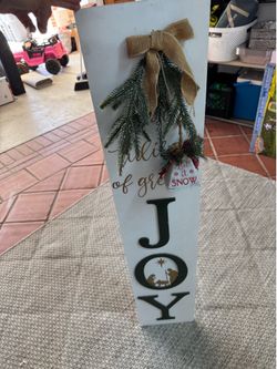 Vertical Wooden Christmas Joy Nativity Sign