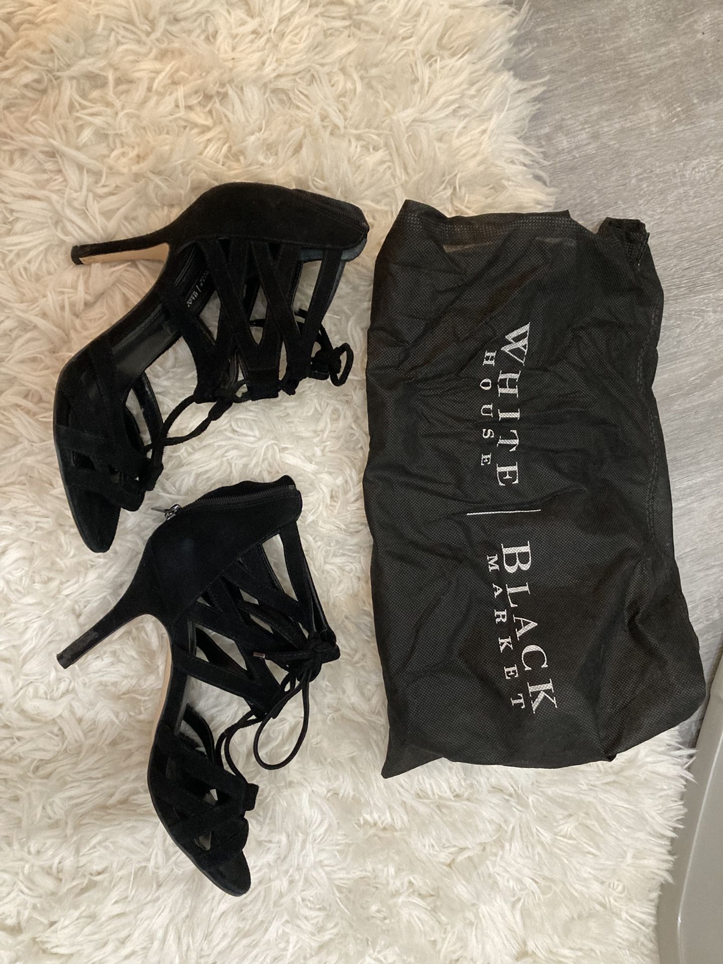 Black suede Heels Size 6m