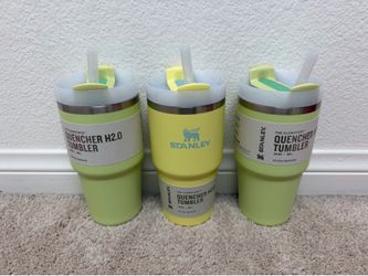 Stanley Quencher H2.0 Tumblers 20oz - 2 Light Green, 1 Yellow
