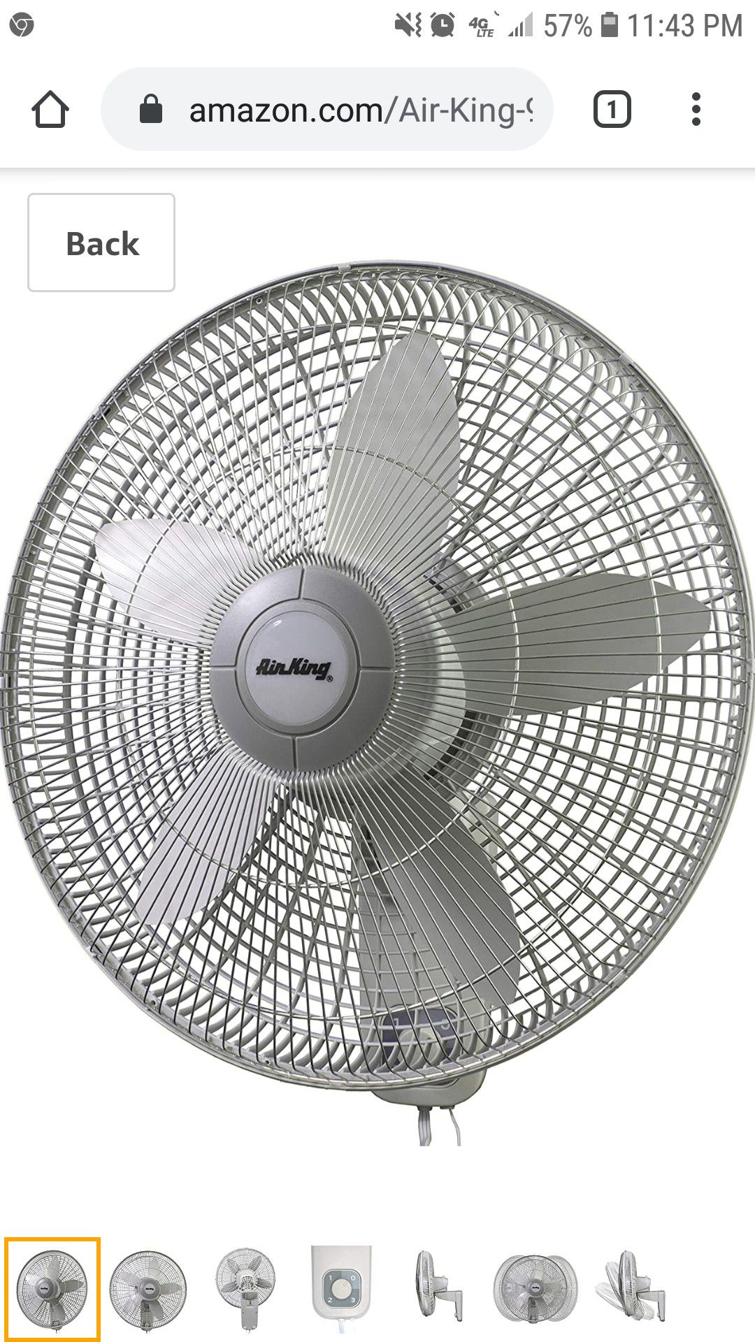 Air King 9018 Commercial Grade Oscillating Wall Mount Fan, 18-Inch