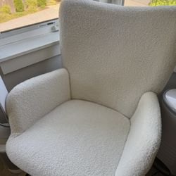 White Cream Sherpa Rocking Chair 