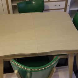 Vintage Formica Kitchen Table and 5 Green Chairs