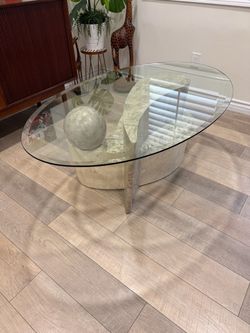 Postmodern Tessellated Stone & Glass Coffee Table by Magnussen Home