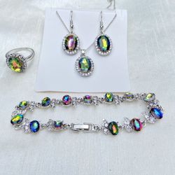 Set, Necklace Earrings Bracelet Ring 
