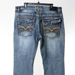 True Luck Men’s Jeans – Size 38x32 – Straight Fit – Clean Fade
