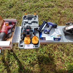 Circular Saw, Brad Nailer B, Ryobi Batteries, Charger And Recipe Saw