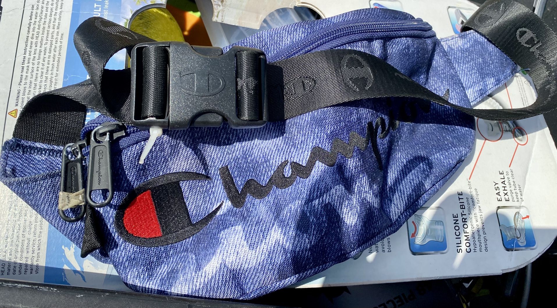 Champion Denim Print Fanny Pack