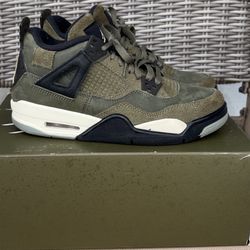 5.5Y Jordan 4 “Kraft Olive” With Og Box
