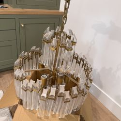 Brass and Acrylic chandelier