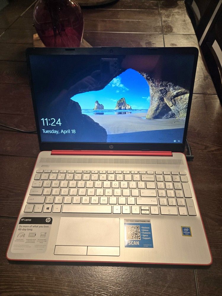 HP 2020 15.6" HD LED Display Laptop, Intel Pentium Gold 6405U Processor, 4GB DDR4 RAM, 128GB SSD, HDMI, Webcam, WI-FI, Windows 10 S, Scarlet Red