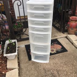 Used Plastic Clear Drawers Home Organizer 
