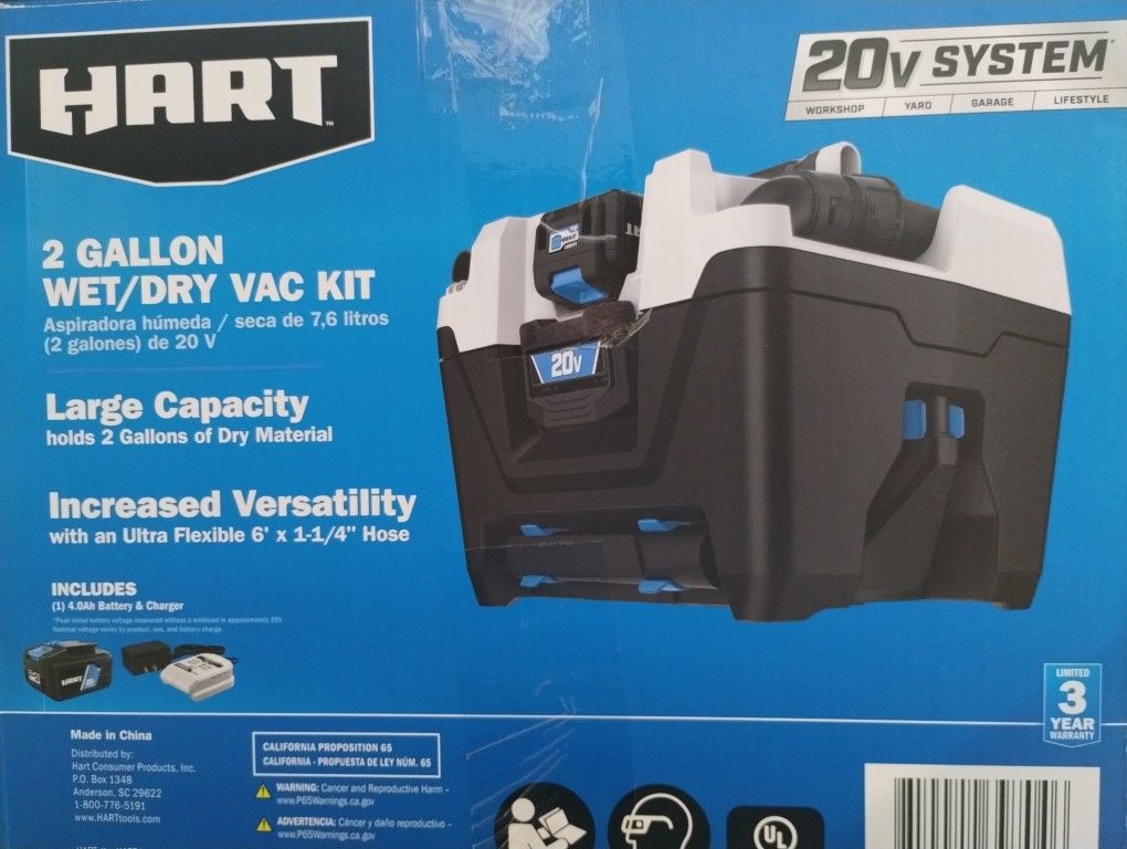HART, 2 GALLON  WET/ DRY VAC KIT