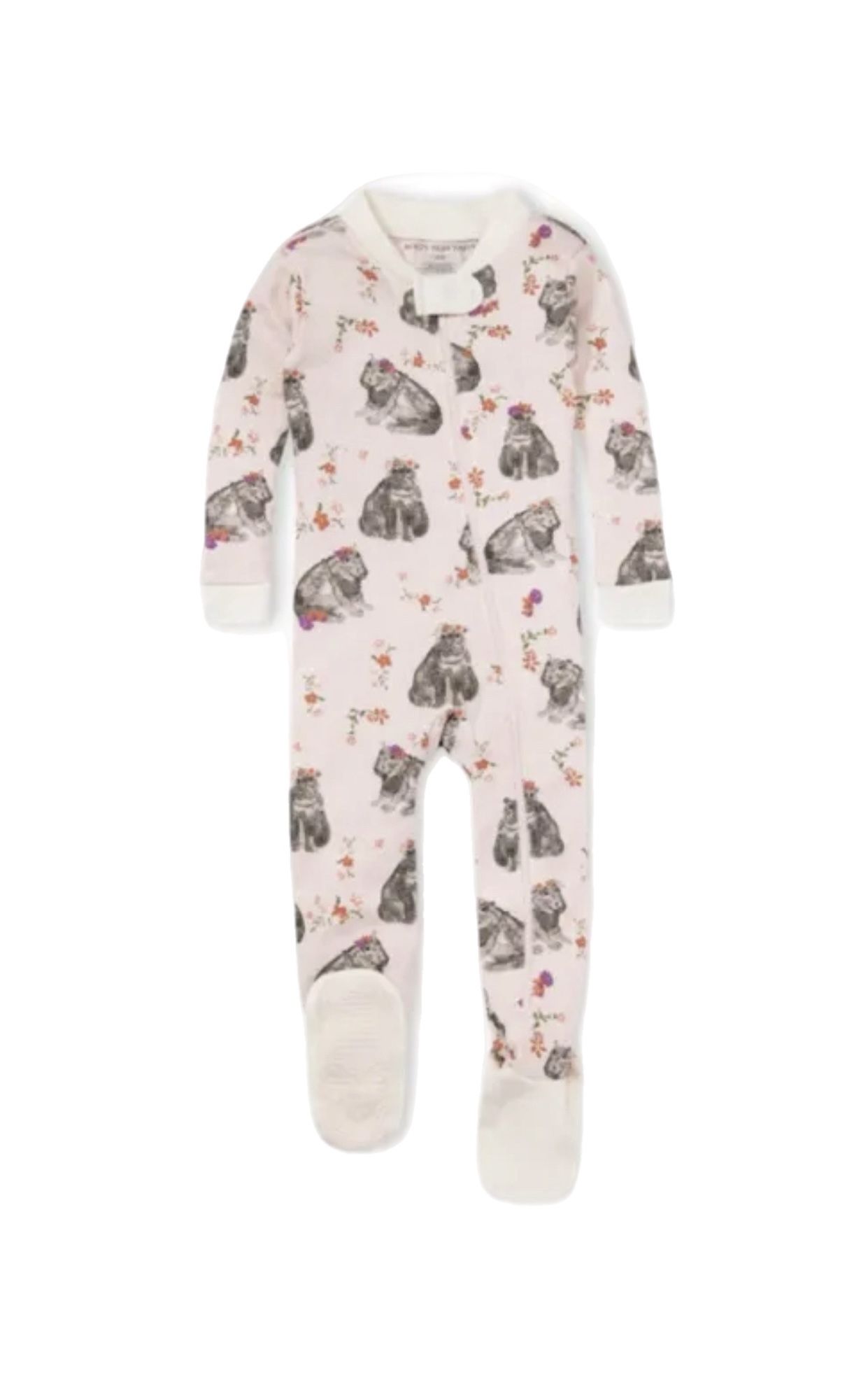 Baby Girls Burt’s Bees Pajama Zip Up Sleeper Size 12M