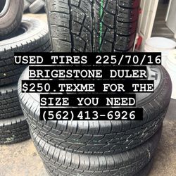 SET OF FOUR USED TIRES 225/70/16 BRIDGESTONE 