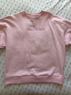 Child of God Pink Embroidered Crewneck Sweatshirt