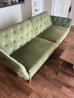 Futon - Sage Velvet Couch