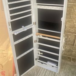 New, never Used Jewelry Cabinet With Cracked Mirror 