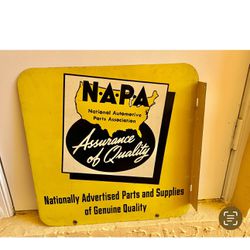 Large Vintage Metal sign automobilia Napa From 50s