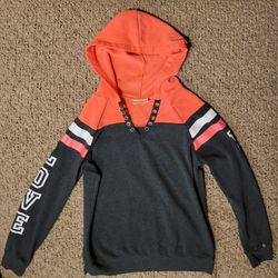 WOMENS BOBBIE BROOKS HOODIE GRAY AND PEACH SIZE L 