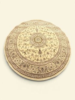 Brand New 7'9" Cream Round Area Rug