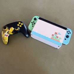 Nintendo Switch With Controller And Super Smash Bros