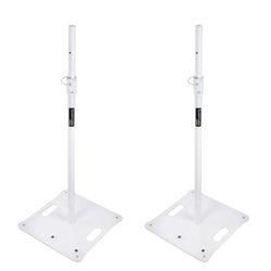 Odyssey LSBP96WHT, 96 Inch Tall White Square Base Speaker Stands - Pair