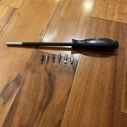 Snap-On Tools USA SSDM80A LONG Shank Black Magnetic Screwdriver w/ 6 Bits