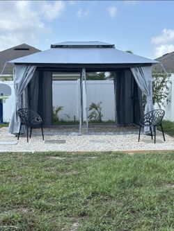 Gazebo 10x12 - Mosquito Netting - Heavy Duty Metal Frame - Brand New In Box 