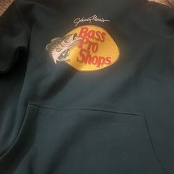 Unisex Green Bass Pro Hoodie Size Large 