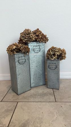 Set of 3 Nested Galvanized Steel Box Containers