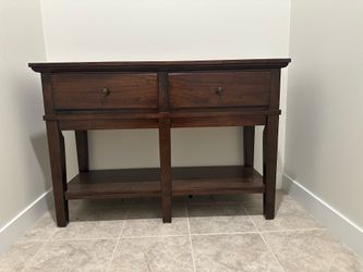Side wooden table with drawers