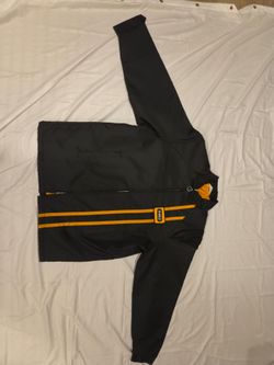 NWOT O's Gold Vintage lined puffer windbreaker racing  jacket with standup collar orange Men's Medium