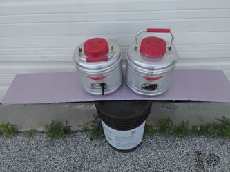 2- Nice Featherlite Aluminum Water Cooler Dispenser 1- US Gallon Each, Very Clean Like New.