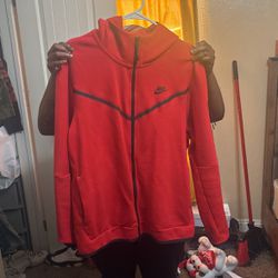 Red Nike Tech Sweater
