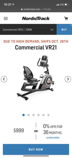 Factory sealed, NordicTrack NTEX76016 Commercial Vr21 Recumbent Bike