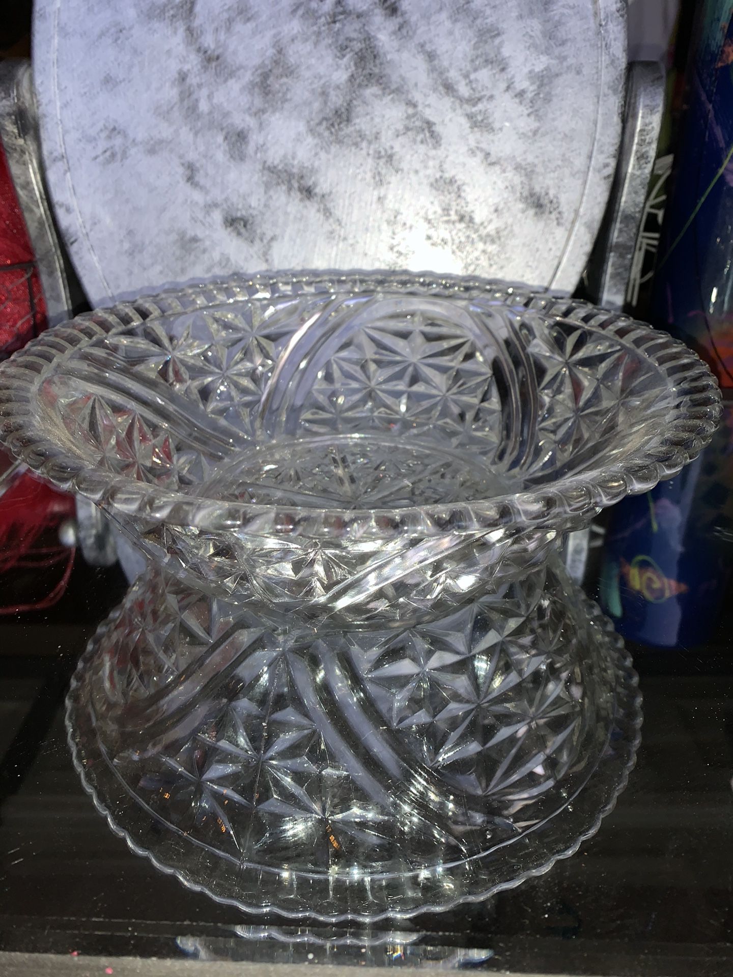 Glass Etched Candy Dish