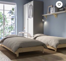 IKEA stackable twin beds with mattress