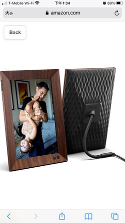 Nixplay 10.1 inch Smart Digital Photo Frame with WiFi (W10F) - Wood Effect