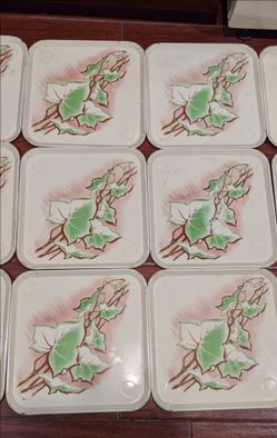 Vintage camping bbq picnic plates metal trays
