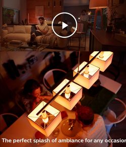 Philips Hue 40W B39 Candle-Shaped Smart LED Light Bulbs - Warm-to-Cool White Ambiance - 4 Pack