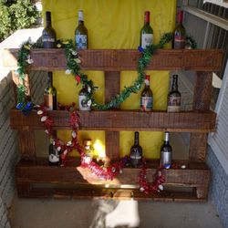 Handcrafted, accented rustic Wine Rack;Stained & Sealed; Free Delivery within EP/Las Cruces Area
