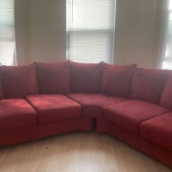 Red Couch Sectional 