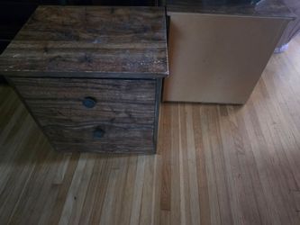 Full size bed with nightstands and dresser