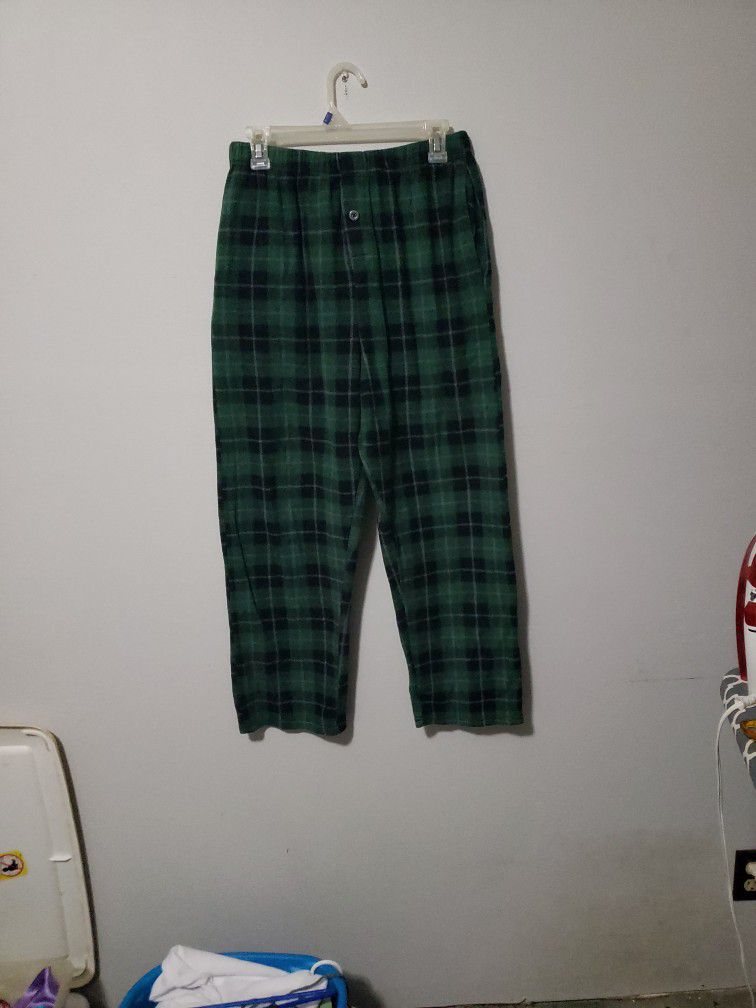 Women's Large Green, Blue, And Gray Pajama Pants 