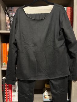 Black Long Sleeve Top with Pants Set