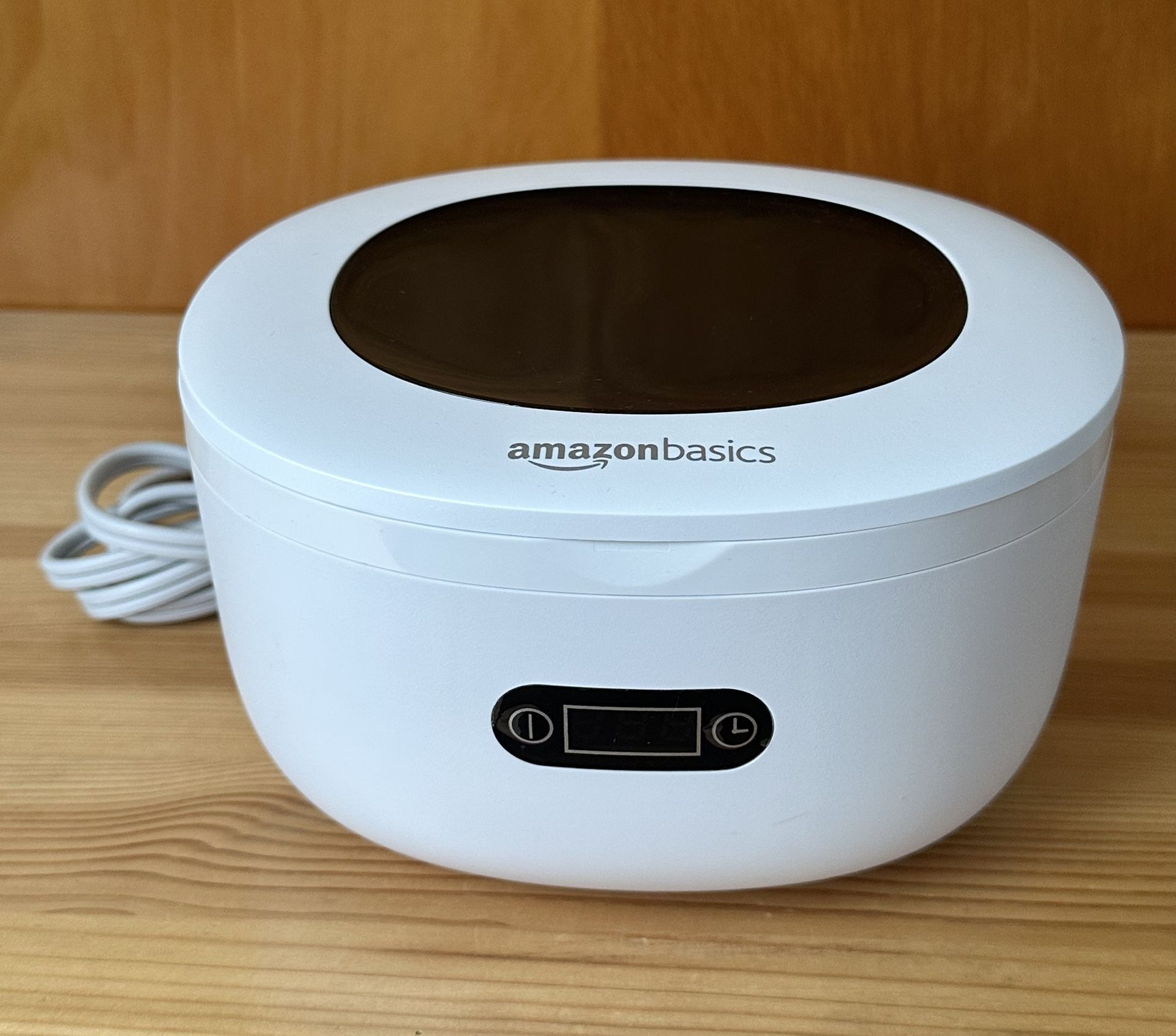 AmazonBasics Ultrasonic Cleaner 750 mL White Round Shape w/ Lighting 110V AC