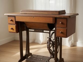 Antique Singer Treadle Sewing Machine Cabinet